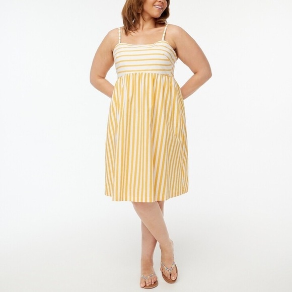 NWT J. Crew Strappy Tie Back Sundress in Marigold Stripe size 12 Coastal - Picture 4 of 16